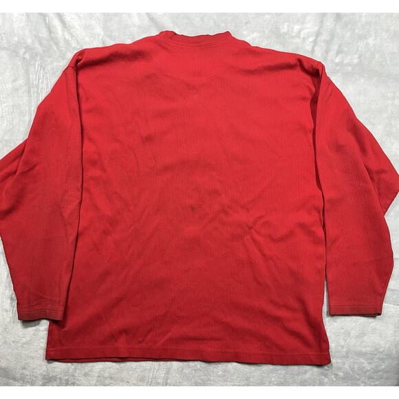 Vintage 90s Marlboro Red Henley Shirt Smoker Grunge Punk XL Cigarette Thrashed - Picture 12 of 16